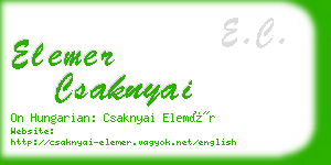 elemer csaknyai business card